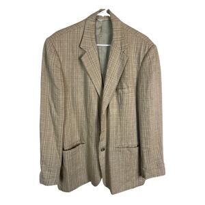 Gap Men's Linen Blazer Sport Coat M Medium Plaid AS IS Preppy Twee Project